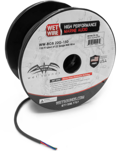 WWX-RGB 22G-150 | Wet Sounds Frosted RGB 22 Gauge 150' Wire Spool